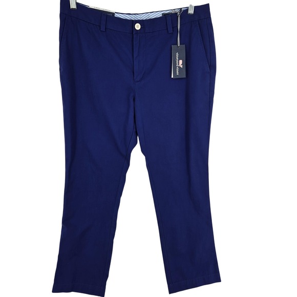 Vineyard Vines Pants Mens 35x30 Blue Slim Fit Breaker Chino Flat Front Casual